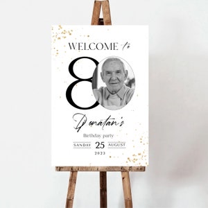 80th Birthday Welcome Sign: Editable Party Banner (Digital Download) image 6