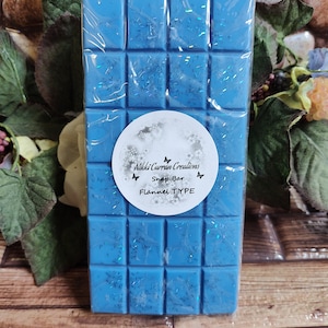 Flannel TYPE Scented Handmade Wax Melt Large Snap Bar Strong Scented Soy Wax Melts Fresh Fragrance Glitter Wax Melts for Burner