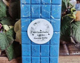 Flannel TYPE Scented Handmade Wax Melt Large Snap Bar Strong Scented Soy Wax Melts Fresh Fragrance Glitter Wax Melts for Burner