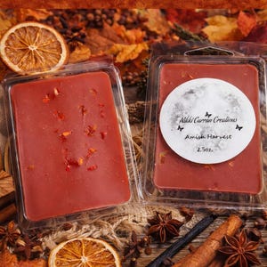 Amish Harvest Scented Wax Melts - 2.5oz. Clamshell | Cinnamon, Clove, and Warm Vanilla Spice - Hand Poured Fall Home Fragrance