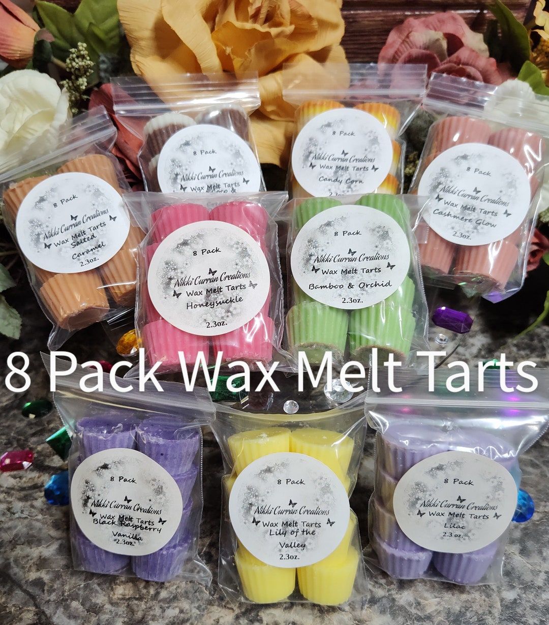 Wax Melt Tarts 8 Piece Multipacks Strong Scented 2.3oz. Glitter Wax