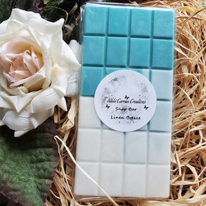 Linen Breeze Scented Handmade Wax Melt Snap Bar Strongly Scented Fresh Fragrance Glitter Wax Melts