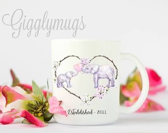Personalized Elephant Mug/first time mom Gift/Babyshower Gift/first born Gift/Christmas Gift/Elephant Brithday Gift/Elephant Coffee Cup