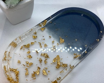 Resin tray for blue jewelry