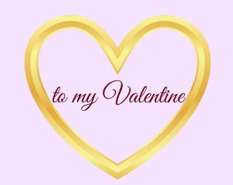 To My Valentine Printable Card - Instant Download, Simple Heart Design