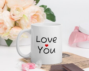 Love You Love You More Ceramic Mug - Cute Couple Pun for Valentine's