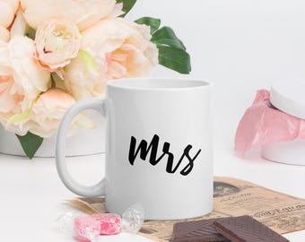 Mrs Ceramic Mug, Gift for her, Wedding gift, Anniversary gift, Valentine's gift, Wife gift