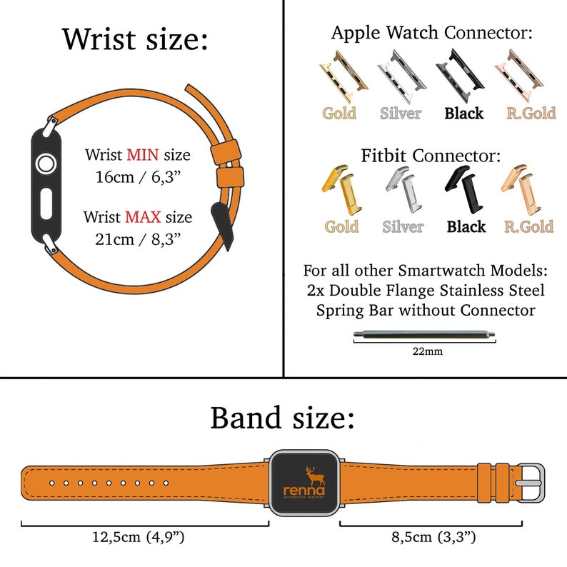 PREMIUM APPLE Watch Band für Series 9/8/ULTRA/7/6/Se/6-1 Personalisiertes Leder Armband 38-40-41-42-44-45mm Gravur Weihnachtsgeschenk Idee Bild 6