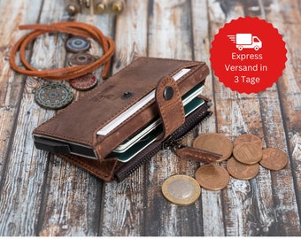 Valentine's Day Purse Handmade Real Leather | RFID Protection Personalized Wallet with Engraving | small wallet card holder coin compartment