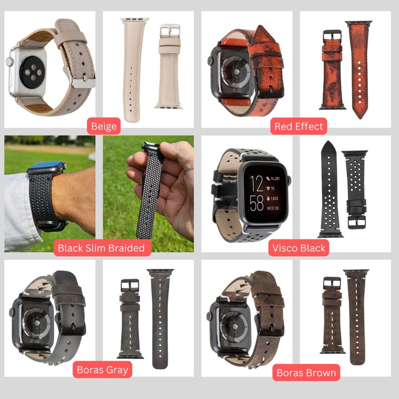 Fitbit Versa 4/3/Sense/2/Lite Leather Smartwatch CUFF Band Mens & Womens Watch Straps Modern Smart Watch Belts – Best Custom Bands - Gift image 6
