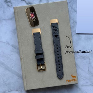 Fitbit LUXE Leather Band Personalized Bracelet Christmas Gift Idea Girlfriend Sport Replacement Bracelet Watch Strap Ladies Band Luxe Strap image 1