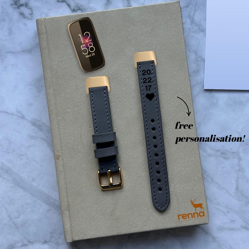 Fitbit LUXE Leather Band Personalized Bracelet Christmas Gift Idea Girlfriend Sport Replacement Bracelet Watch Strap Ladies Band Luxe Strap image 1