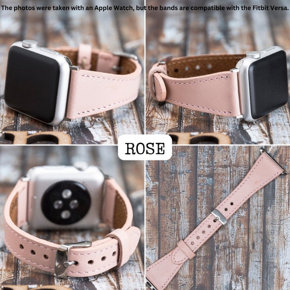 Personalized Leather Fitbit Versa 4 3 sense 2 Smart Watch Strap Customized 20 Mm Women Watch Band Special Gift Laser Engraving Present Unisex Etsy UK