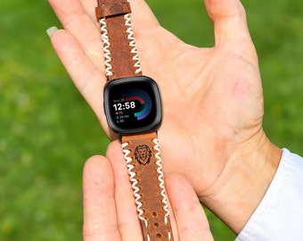 Personalized Fitbit Versa 4/3/2 Sense/SENSE 2 Band for Fitbit Smart Watch Strap Leather Custom Wristband Timeless Gift Idea Unisex