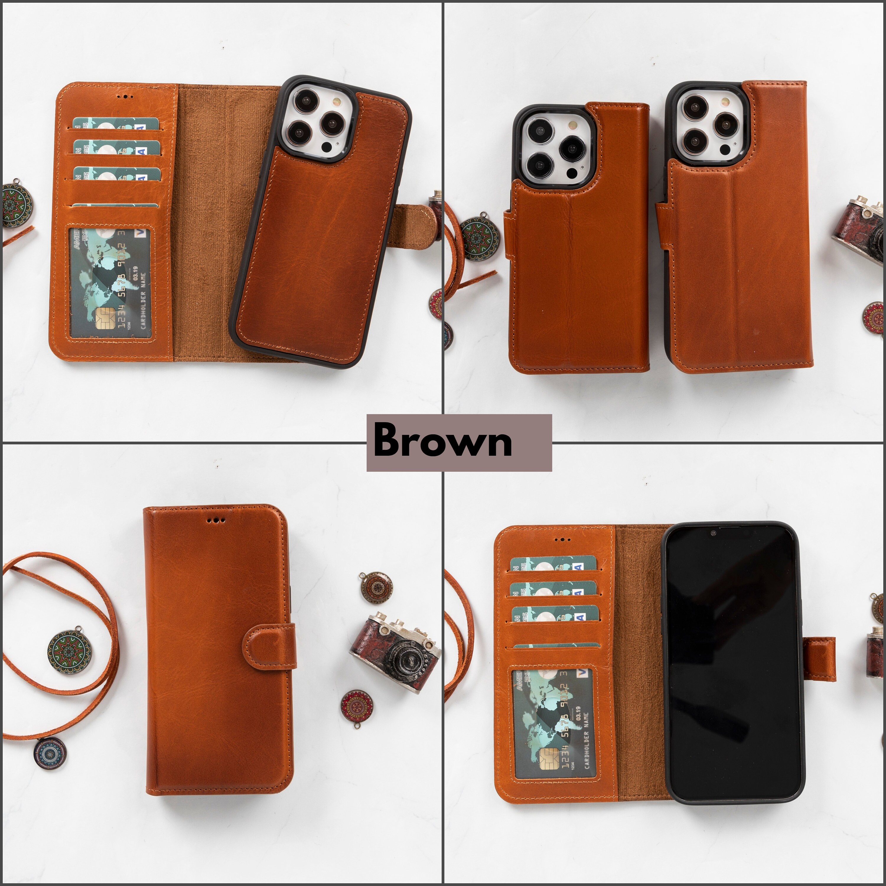 Aimant de chargement sans fil pour iPhone 12 Pro Max 12 Mini 11 Xs Xr 8  Coque de téléphone portable Coque en cuir magnétique solide pour Magsafe :  : High-Tech
