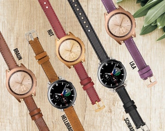 Personalized Leather Samsung Galaxy Smart Watch Strap Customized 20 mm Women Watch Band Special Gift Laser Engraving Present Customized Gift