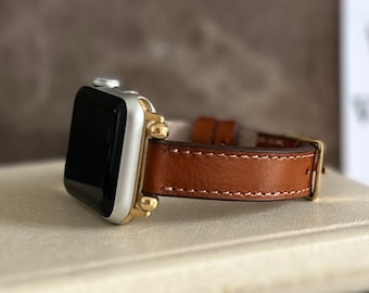 プレミアム Apple Watch バンド Series 11/10/ULTRA/SE/9-1 パーソナライズレザーブレスレット 40-41-42-44-45-46-49 mm 刻印可能 クリスマスギフト