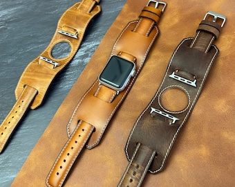 Correa premium para Apple Watch Series 11/10/ULTRA/SE/9-1, pulsera de cuero personalizada (40-41-42-44-45-46-49 mm), regalo de Navidad con grabado.