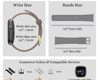 Fitbit Versa 4/3/sense/2/lite Leather Smartwatch CUFF Band Mens