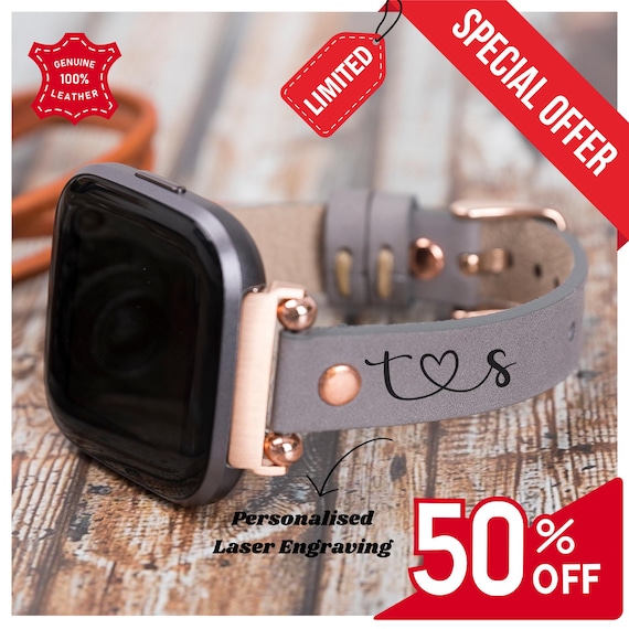 Aazon.co: Leather Bands Copatible With Fitbit Versa 4/Versa 3/Sense