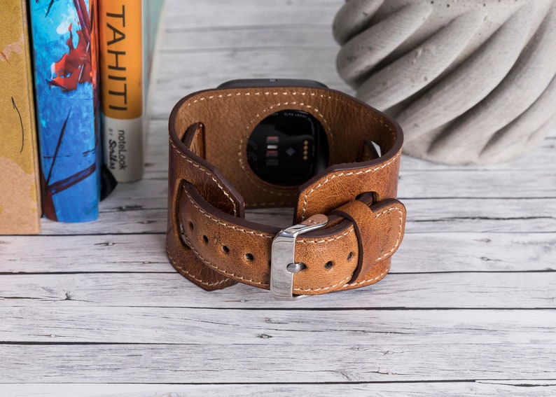 Fitbit Versa 3/Sense/2/Lite Leather Smartwatch CUFF Band Etsy