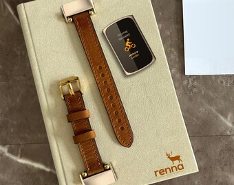 Fitbit Charge 5 Watch Band Custom Personalized Leather Strap for Charge 5 Women Watch Band with Beads Best Gift