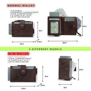 Geldbeutel Handgemacht echt Leder RFID Schutz Personalisierte Brieftasche mit Gravur kleine Geldbörse Kartenhalter Münzfach Geschenk zdjęcie 5