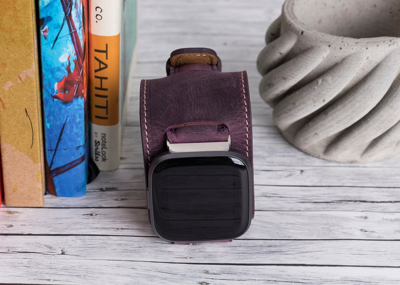 Fitbit Versa 3 / Sense / 2 / Lite Leather Cuff Style Purple | Etsy