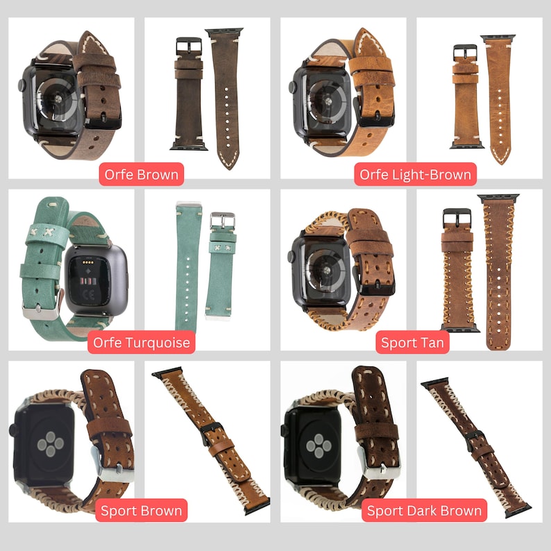 Fitbit Versa 4/3/Sense/2/Lite Leather Smartwatch CUFF Band Mens & Womens Watch Straps Modern Smart Watch Belts – Best Custom Bands - Gift image 7
