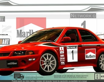 三菱ランサー EVO IV V VI ラリー WRC 用ステッカー - 粘着