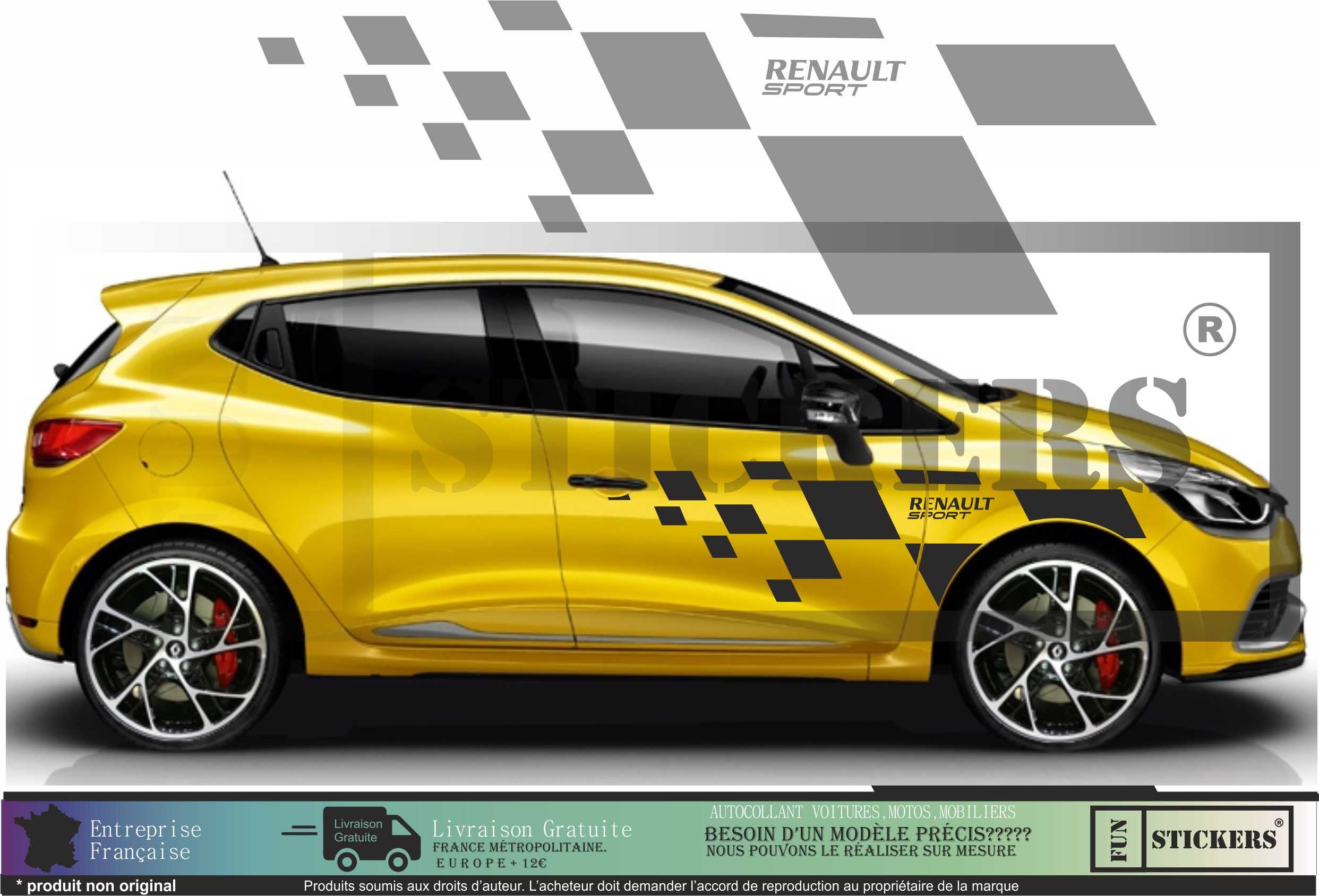 Stickers Autocollants Renault Sport Megane 3 RS TROPHY-R 275 Parechoc Front  Bumper