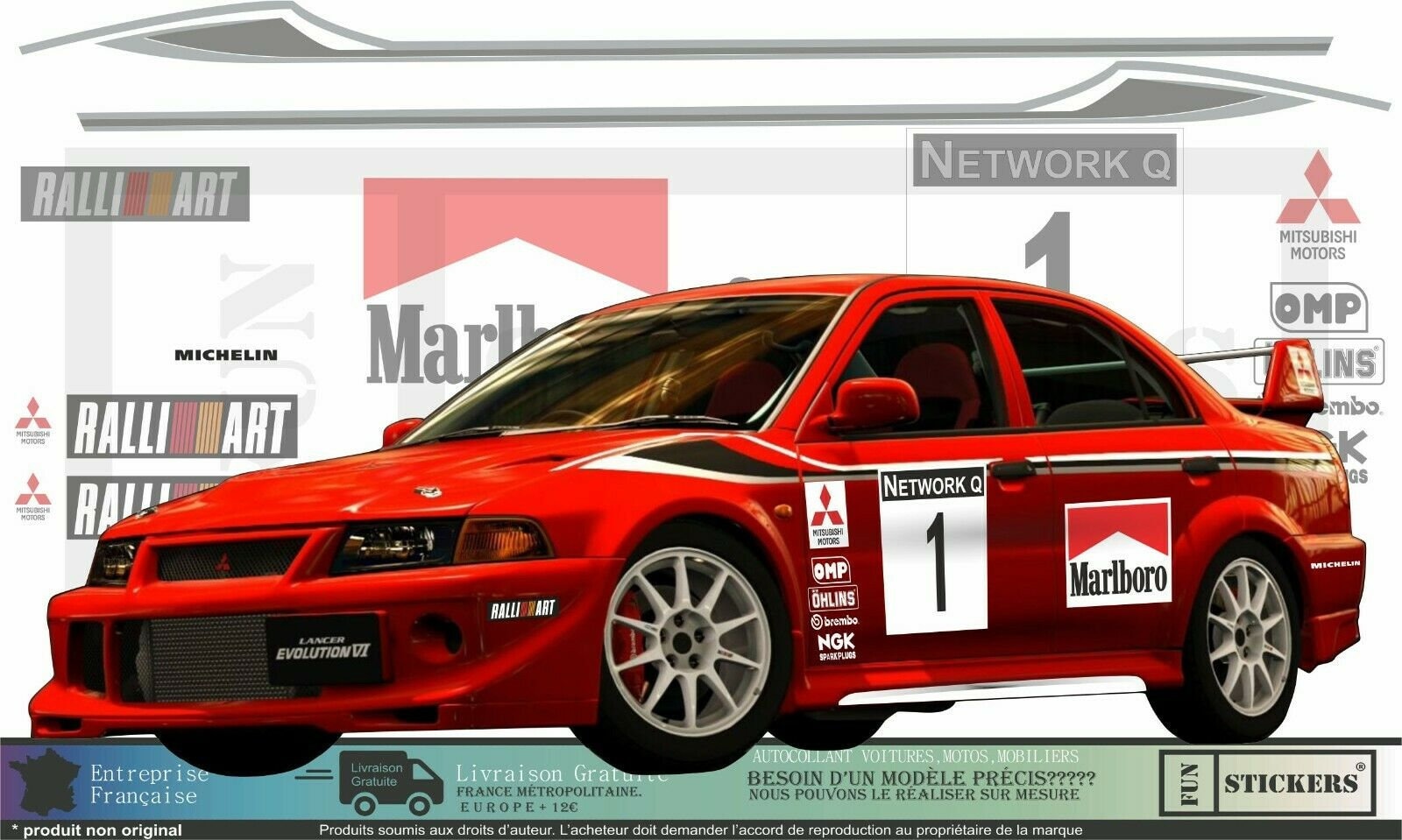 Aufkleber für Mitsubishi starten EVO IV V VI Rallye wrc Sticker  Kit-Klebstoff -  Schweiz