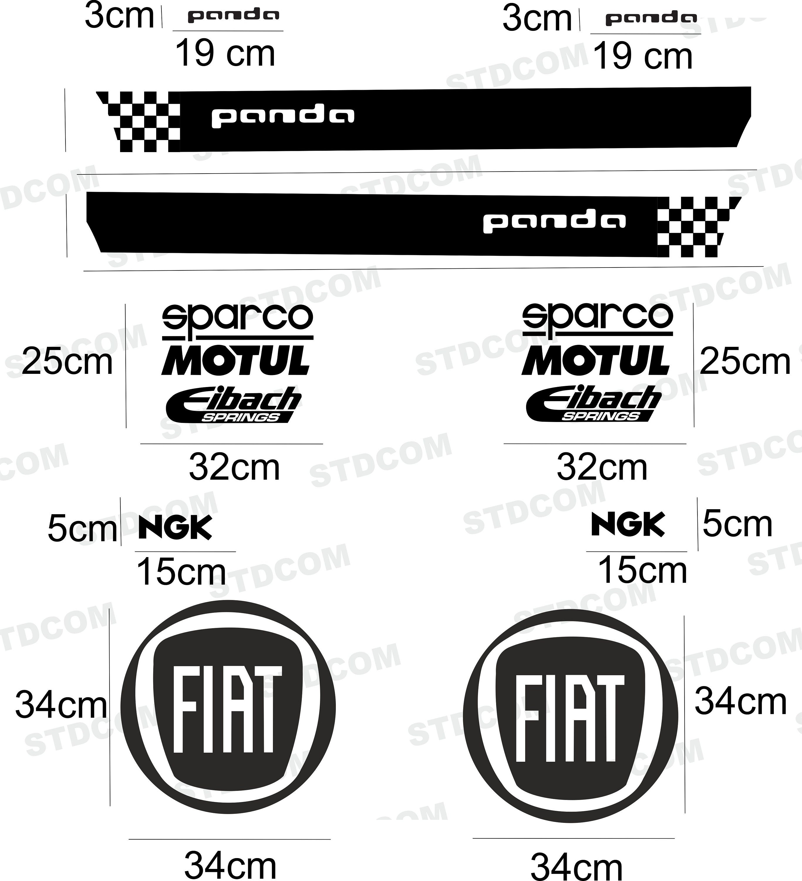 Kit Sticker Aufkleber Kit Fiat Panda racing - .de