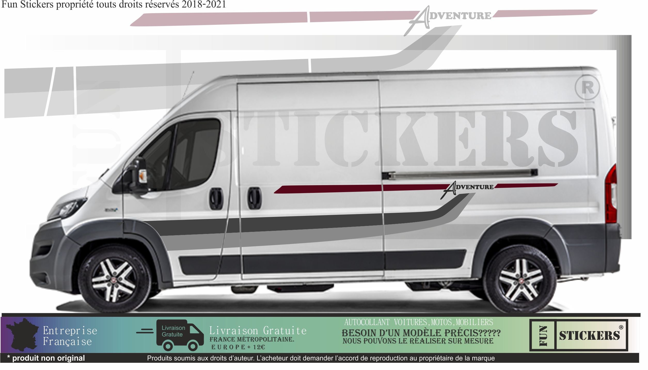 fiat ducato van camper sticker decal graphic