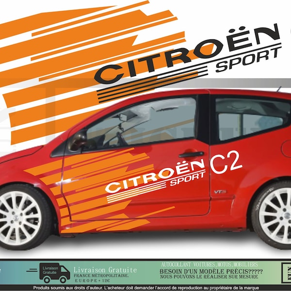 Kit Stickers autocollant kit citroen c2 VTS rallye