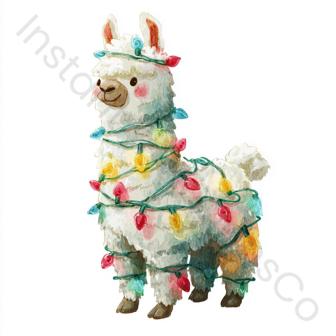 Christmas Llama Clipart | 12 PNG Set - Etsy