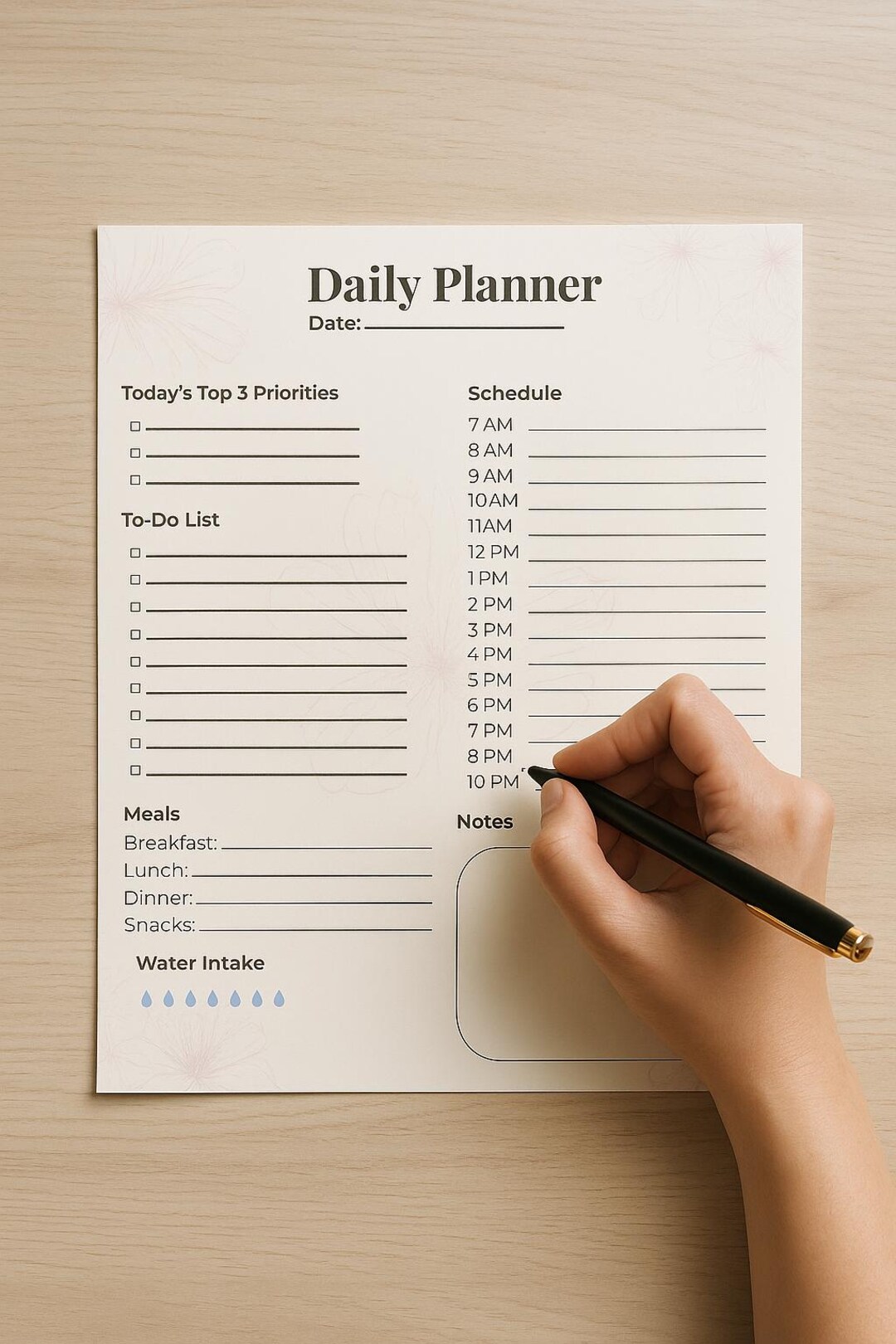 Floral Daily Planner Bundle | Printable PDF Set - Etsy