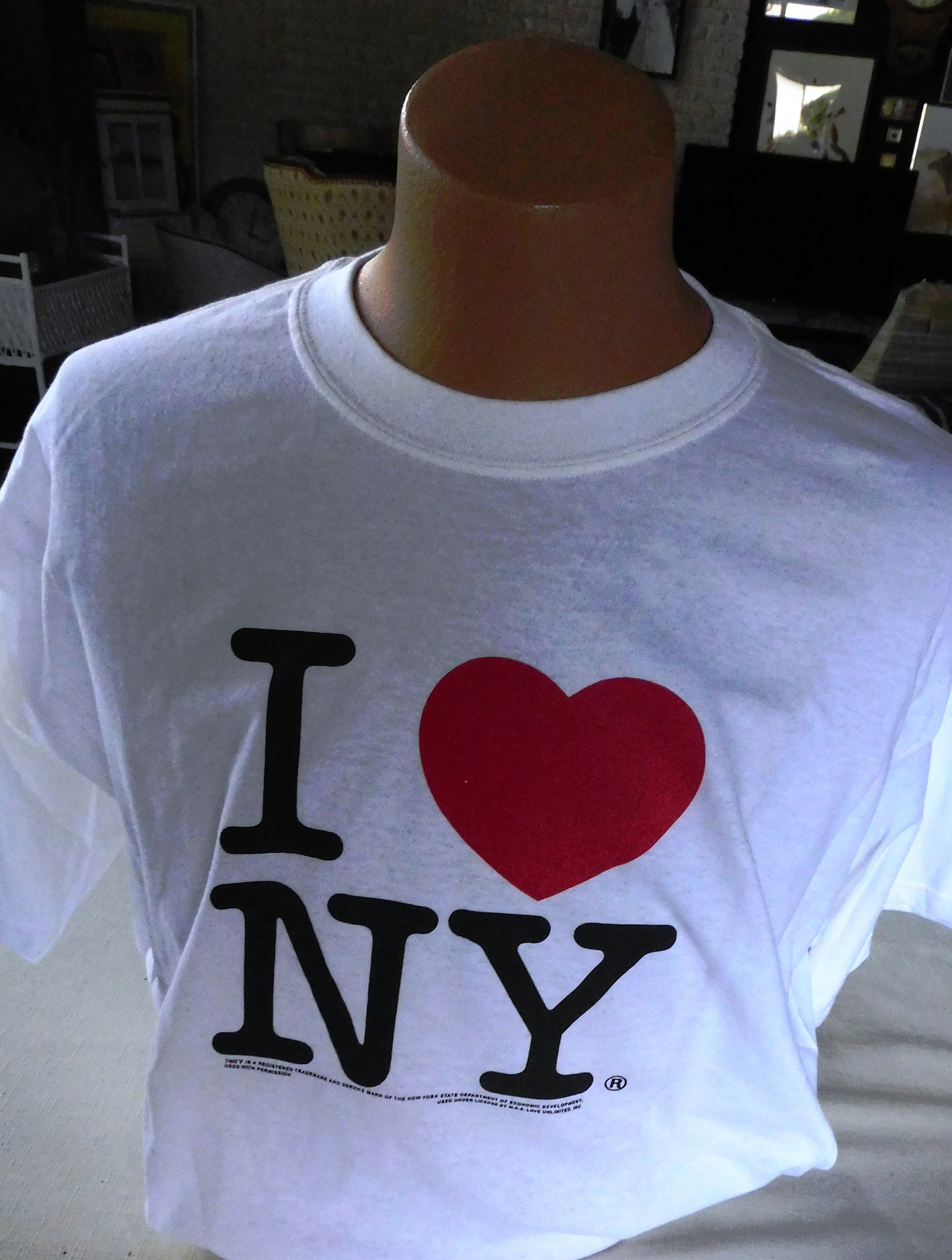 Buy 100ANB - I LOVE NEWYORK NY NYK USA - GRAPHIC PRINTED DRIFIT T-SHIRT,  WHITE, S, M, L, XL at