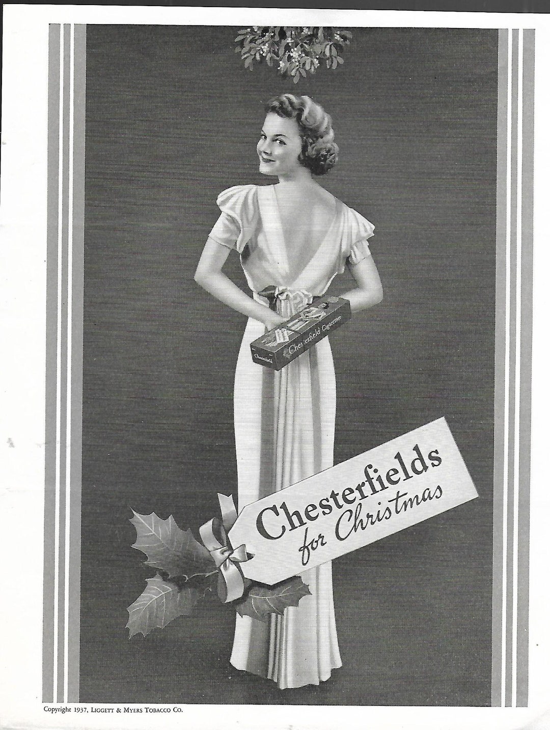 Chesterfield Cigarettes Ad 1937