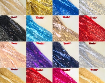 3mm Sequin | Allover Sewed On Sequins | Premium Quality | 2 Way Stretch Fabric | Delicate Dressmaking Material | SF01 | by FABRIQUES