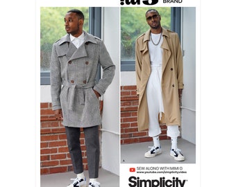 Simplicity Sewing Pattern S9389 Men's Trench Coat in Two Lengths