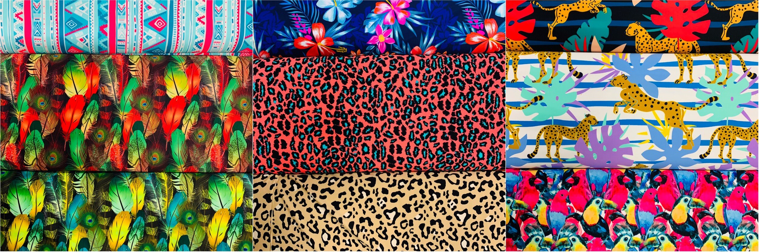 Printed Swimwear Fabric 4-Way Stretch Polyester Elastane Blend Swimwe…