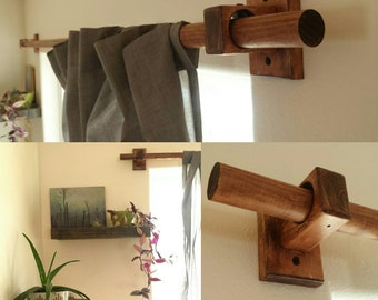 Rustic Curtain Rod Etsy