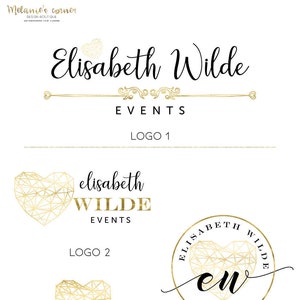 Wedding logo design Events Planner Logo  Photography logos and watermarks Heart logo Premade branding kit Branding package Custom logo096