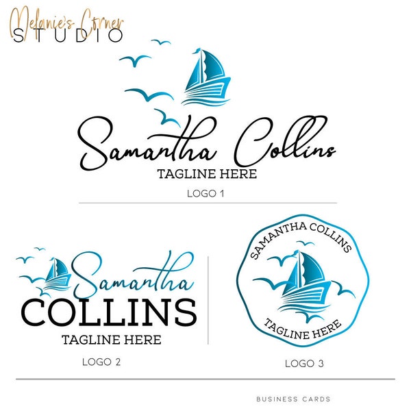 Nautical logo Premade logo Logo design Boat rental logo Summer logo Decorator logo Premade logo design Premade branding kit Custom logo 229a