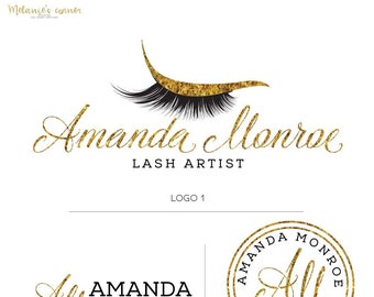 Lash extensions logo, Lash logo, Small Business logo, Beauty logo, Lashes logo, Premade branding kit, Branding kit, Custom logo 091