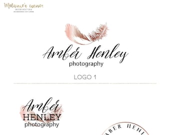 Small business logo Photography Logo Photography logos and watermarks Rose gold logo Premade branding kit Branding package Custom logo 088