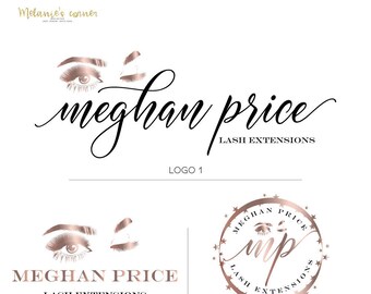 Eyelash Makeup Artist Logo, Premade Beauty Branding Kit