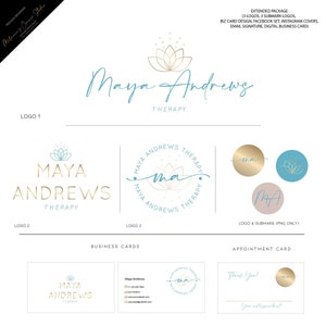 Lotus logo design, Logo design for therapists, full branding, 670
