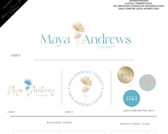 Dandelion Logo Design, Full Branding for Therapists